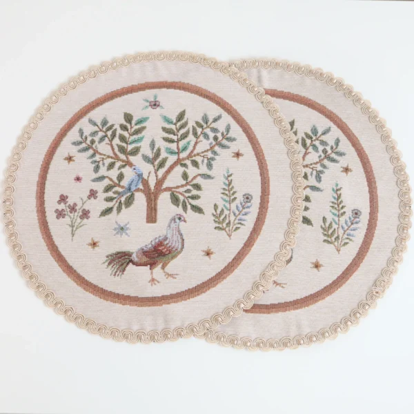 Apvali stalo servetėlė William Morris Rojus žemėje
