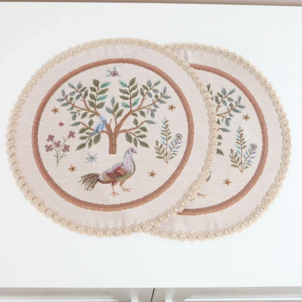 Apvali stalo servetėlė William Morris Rojus žemėje