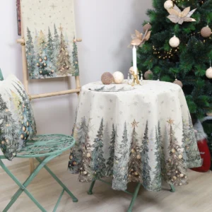 Apvali Kaledinė staltiesė Kalėdos grįžta namo