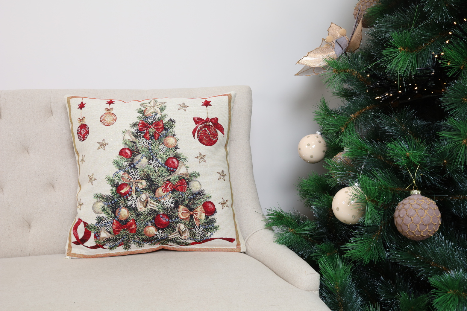 Dvipusis pagalvės užvalkalas Didžioji eglė (blizgus) - Image 2