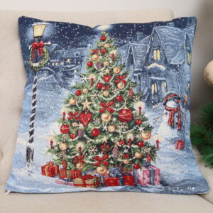 Dvipusis pagalvės užvalkalas Šventinė naktis (blizgus)