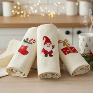 Virtuvinių rankšluosčių rinkinys Kalėdų nykštukas (3 vnt.)