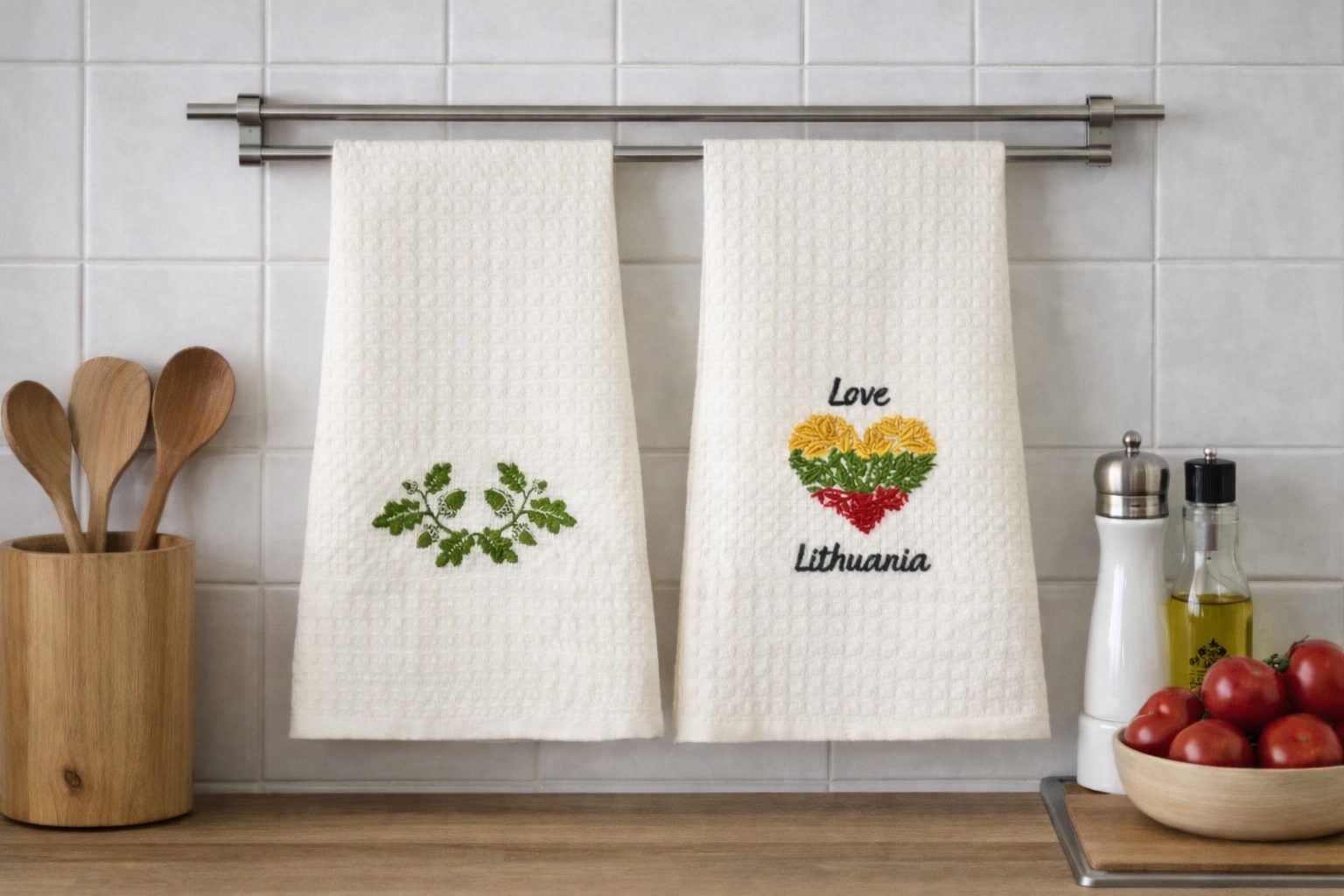 Virtuvinių rankšluosčių rinkinys Myliu Lietuvą (2 vnt.)