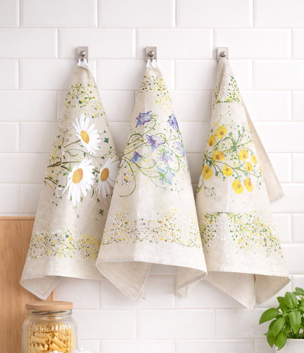 Virtuvinių rankšluosčių rinkinys Vasaros pieva (3 vnt.)
