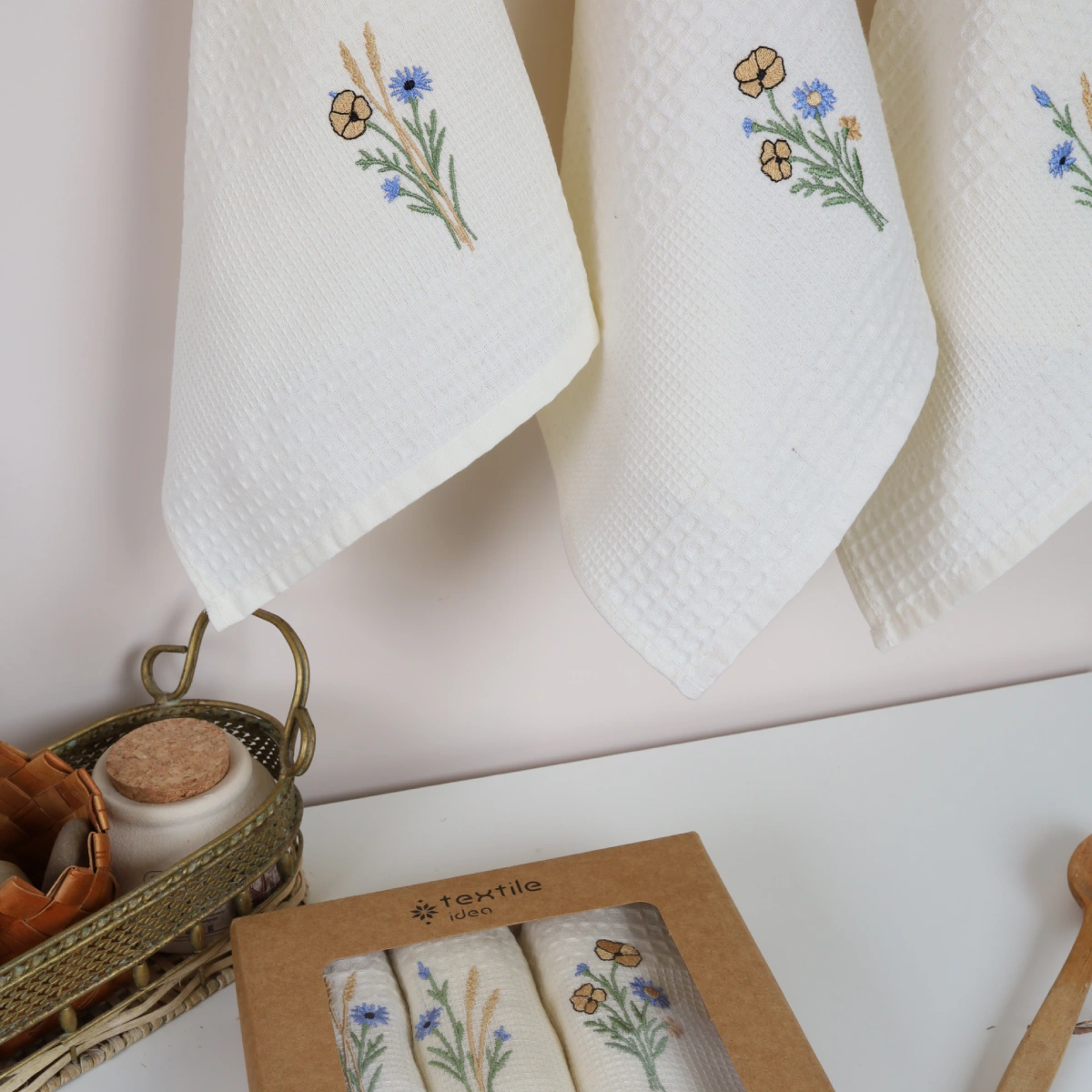 Virtuvinių rankšluosčių rinkinys Rugiagėlės