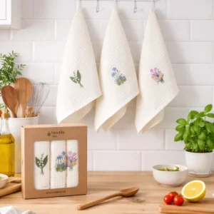 Virtuvinių rankšluosčių rinkinys Pavasario gėlės