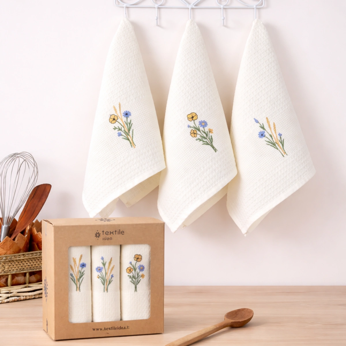 Virtuvinių rankšluosčių rinkinys Rugiagėlės