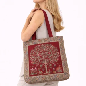 Bordo pirkinių krepšys Baroko gėlės