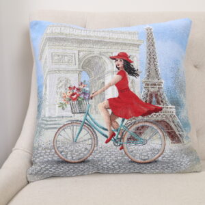 Dvipusis pagalvės užvalkalas Moteris Paryžiuje