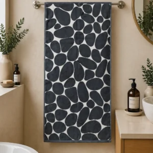 Pilkas vonios rankšluostis Akmenėliai