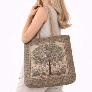 Šviesus pirkinių krepšys Baroko gėlės