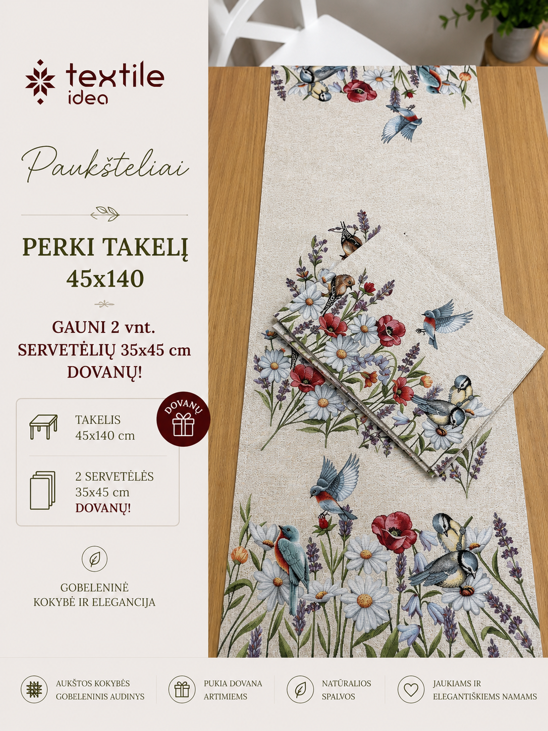 Stalo takelis + dovana (2 vnt. servetėlių) - Image 9