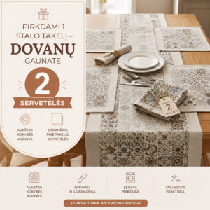 Stalo takelis + dovana (2 vnt. servetėlių)