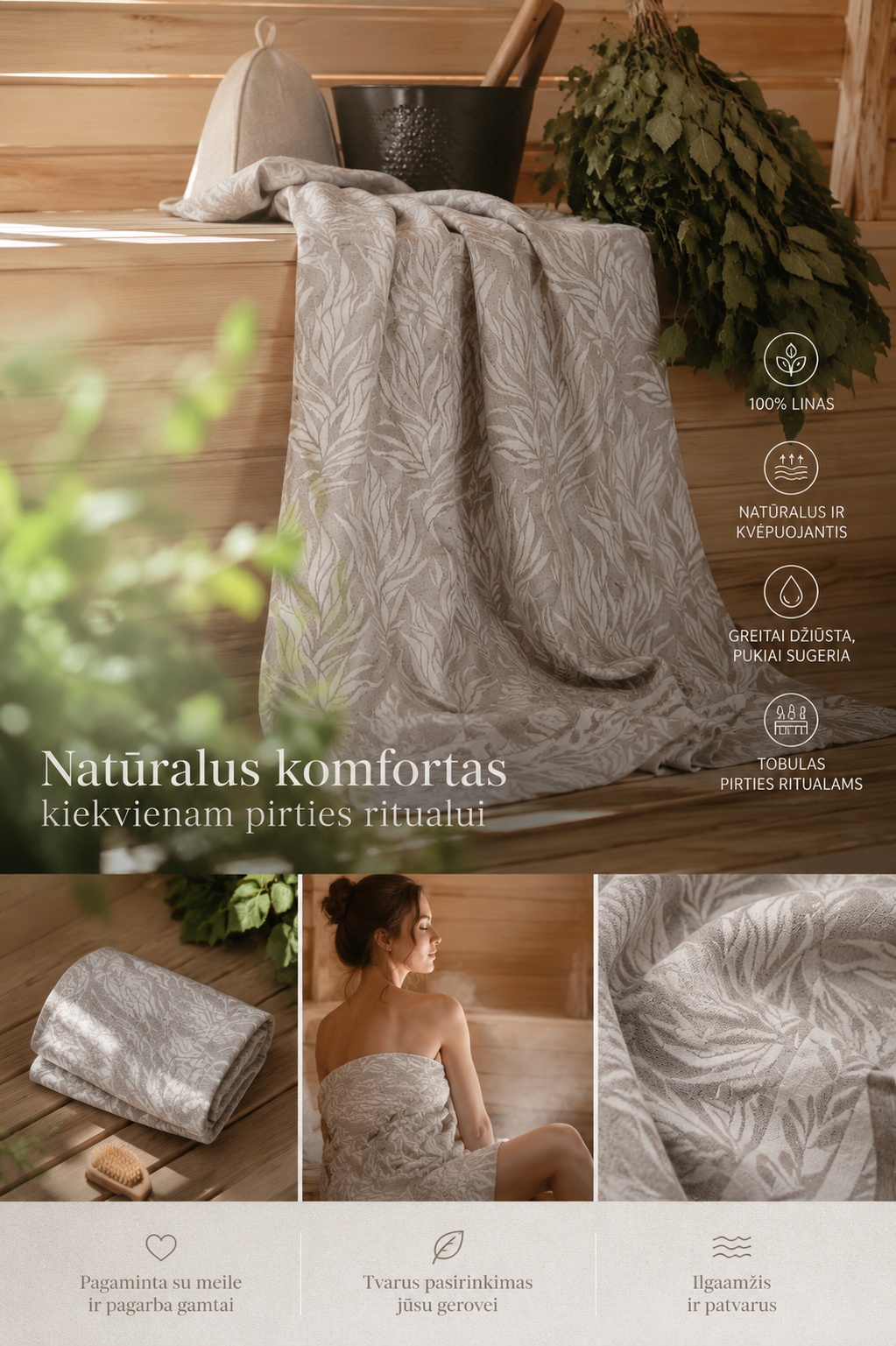 Lininis rankšluostis Šakelės - Image 5