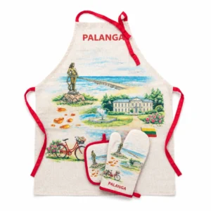 Virtuvės tekstilės rinkinys Palanga – prijuostė, pirštinė ir puodkėlė