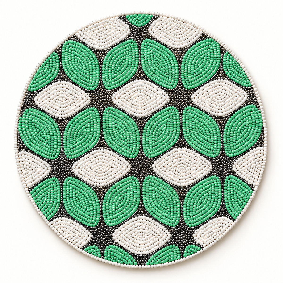 „Mėtinė mozaika“ – karoliukų padėkliukas, Ø 33 cm - Image 4