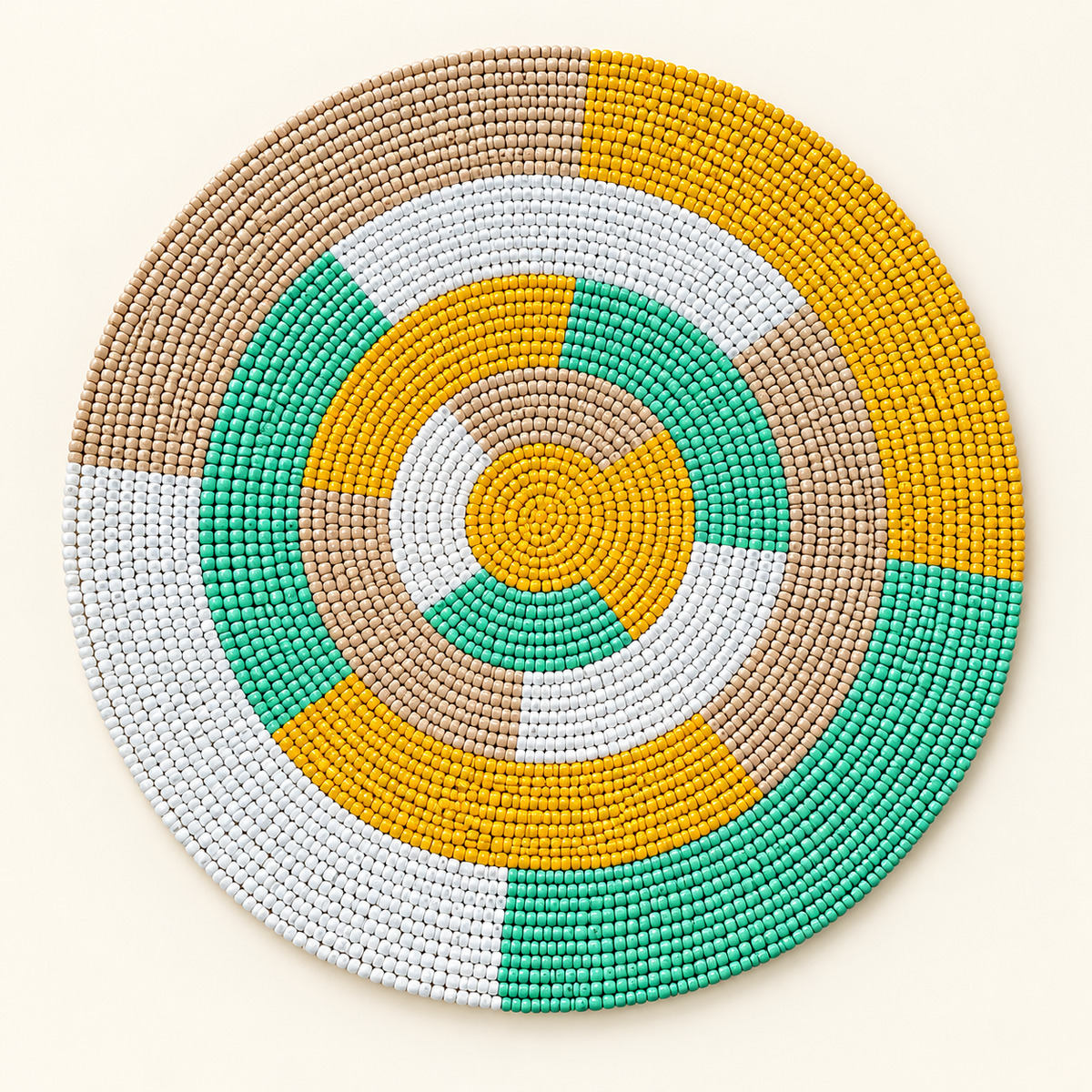 Apvalus, spalvotas karoliukų padėkliukas, Ø 33 cm - Image 3